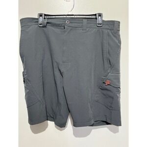 Hook & Tackle Mens Technical Fishing Cargo Shorts Gray Size XL Quick Dry Outdoor